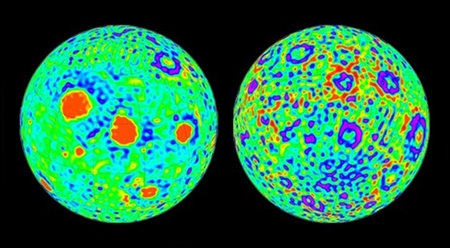 月の表と裏では異なる重力異常